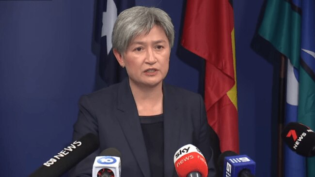 Foreign Minister Penny Wong announced counter-terrorism financing sanctions would be imposed on several Hamas-linked individuals over their "support and facilitation of terrorism". Picture: Sky News Australia