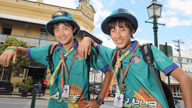 The 26th Australian Scout Jamboree, which will be held in Maryborough 2025, is expected to have widespread economic benefits for the Fraser Coast Region with up to 16,000 visitors predicted to attend. Pictured: Japanese scouts Naoya Takahashi and Kaiji Takeyama participating in the AJ2023 in Maryborough. Photo: Robyne Cuerel / Fraser Coast Chronicle