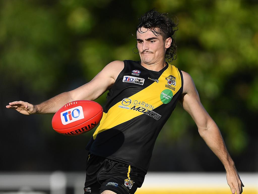 Nightcliff's Peter Politis kicked two big goals in the opening round of the 2022-23 season. Picture: Felicity Elliott / AFLNT Media