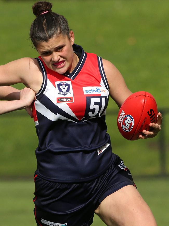 Nell Morris-Dalton makes her VFLW debut. Picture: Hamish Blair