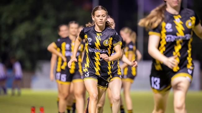 Silky winger Emma Ryan has had a great season for the Mindil Aces in the 2023 NT Football Women's Premier League. Picture: Daniel Abrantes