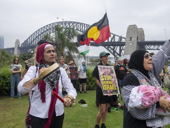 Protesters also threw their support behind Senator Lidia Thorpe. Picture: NewsWire / Jeremy Piper