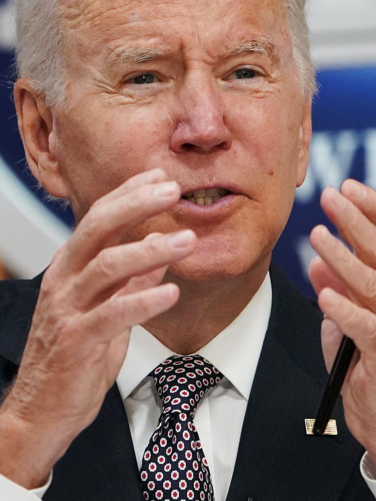 US President Joe Biden addresses the Major Economies Forum on Energy and Climate. Picture: Mandel Ngan/AFP