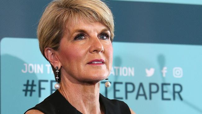 Minister for Foreign Affairs Julie Bishop in Canberra. Picture: Kym Smith