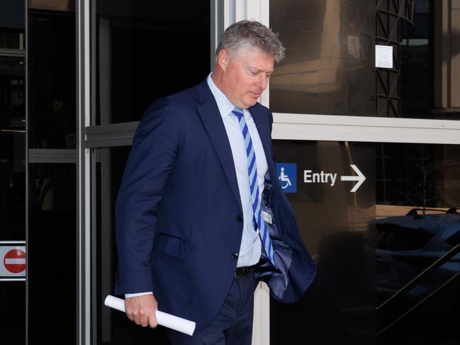 ‘There’s a lot of people hurting’: Paul McGirr, lawyer for Trish Smith, leaves Parramatta Local Court on Saturday. Picture: Max Mason-Hubers