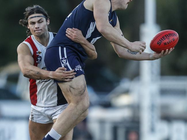 Tom McLean (left) in action for Bonbeach.