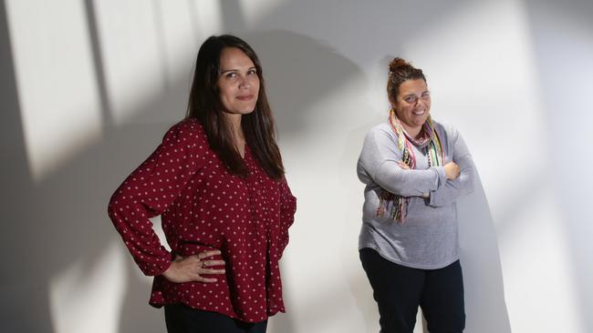 The Stiff Gins’ Kaleena Briggs, with her musical partner Nardi Simpson, sings on Gadigal Land. Picture: News Corp Australia.