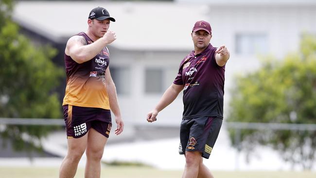 Anthony Seibold at training on Monday. (AAP Image/Josh Woning)