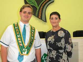 Laidley State High School student Jordan Fletcher with LVRC Mayor Tanya Milligan. Picture: LVRC