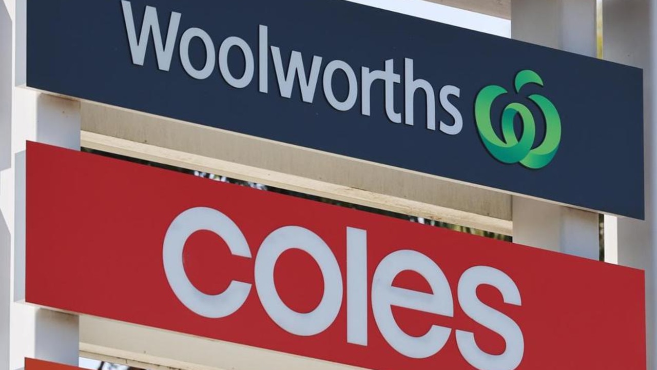 Woolworths and Coles’ brand values have fallen over the last 12 months. Picture: NewsWire