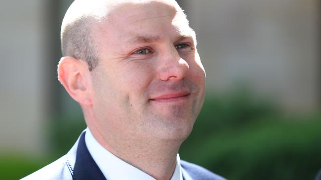 MP Sam Duluk outside Adelaide Magistrates Court, after being charged with assault. Picture: Tait Schmaal