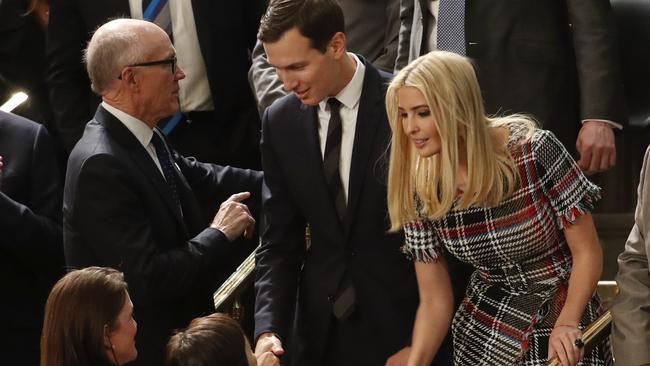 Jared Kushner and Ivanka Trump arrive. Picture: AP