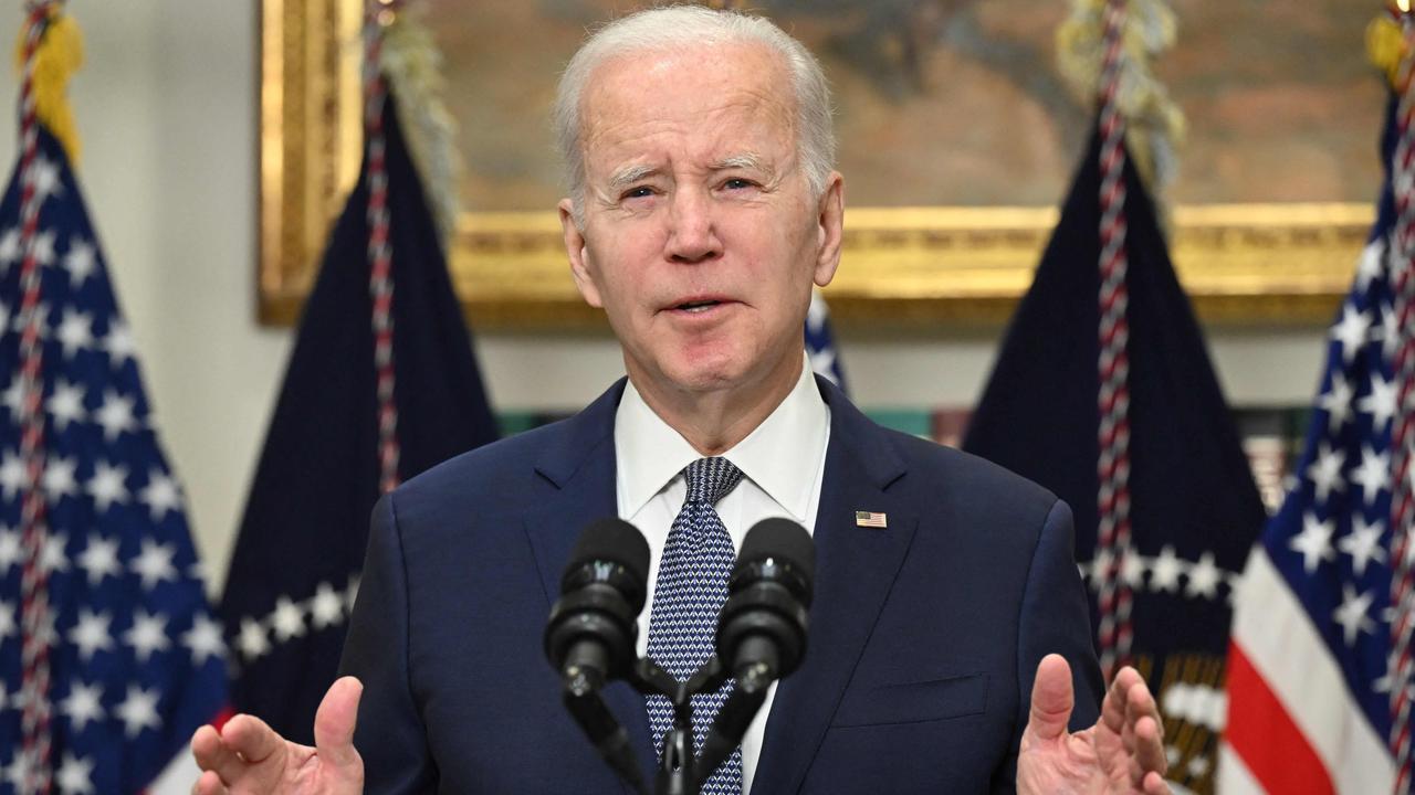 US President Joe Biden speaks about the US banking system in the Roosevelt Room of the WHite House in Washington, DC on March 13, 2023. Picture: AFP.