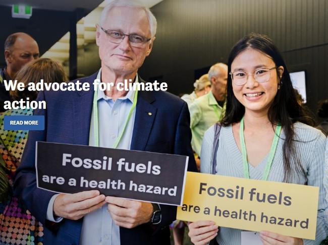 Screen shot of Doctors for the Environment webpage. Picture - Supplied https://www.dea.org.au