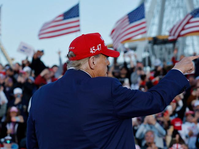 WILDWOOD, NEW JERSEY - MAY 11: Republican presidential candidate former U.S. President Donald Trump leaves the stage after speaking during a campaign rally in Wildwood Beach on May 11, 2024 in Wildwood, New Jersey. The former President and presumptive Republican nominee held a campaign rally as his hush money trial takes a weekend break. Michael Cohen, Trump's former attorney, is expected to be called to testify on Monday when the trial resumes.   Michael M. Santiago/Getty Images/AFP (Photo by Michael M. Santiago / GETTY IMAGES NORTH AMERICA / Getty Images via AFP)