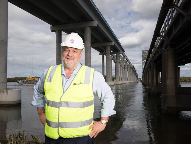 The Woolgoolga to Ballina highway upgrade director Bob Higgins at the Harwood Bridge. Picture by Luke Marsden.