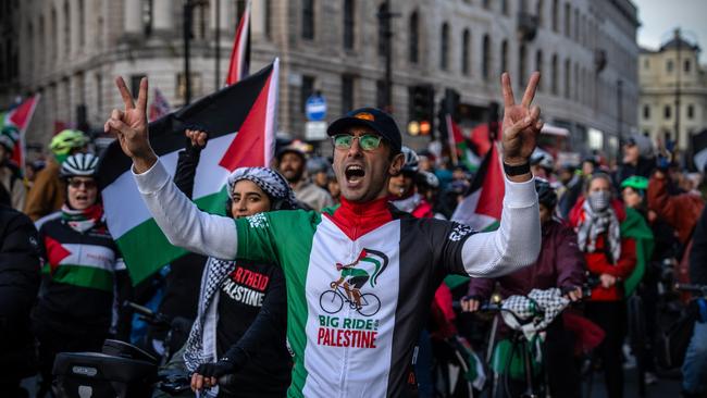 People protest in support of Gaza on November 4 in London. Picture: Getty Images