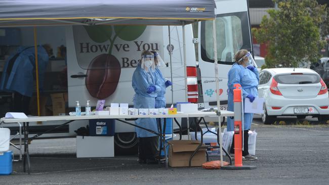 A QML Pathology drive-through Covid-19 testing clinic has been set up at the Cavanbah Centre on Ewingsdale Road, in Byron Bay, after fragments of the virus were detected through the sewerage monitoring program. Friday, July 23, 2021. Picture: Liana Boss