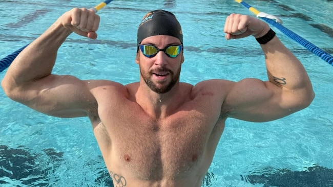 James Magnussen during his training for the Enhanced Games.