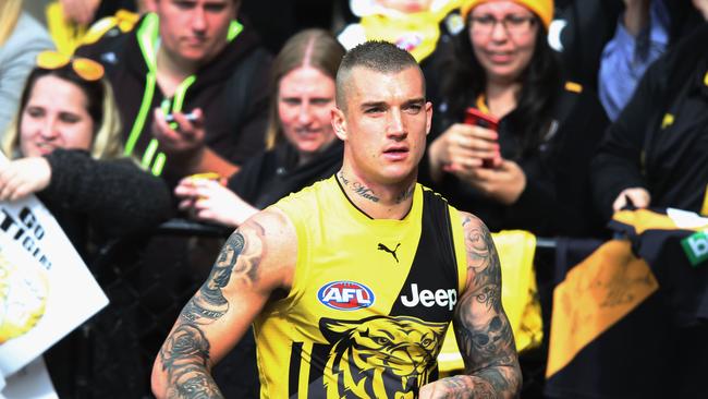 Dustin Martin trains this week in front of success-starved Tiger fans.