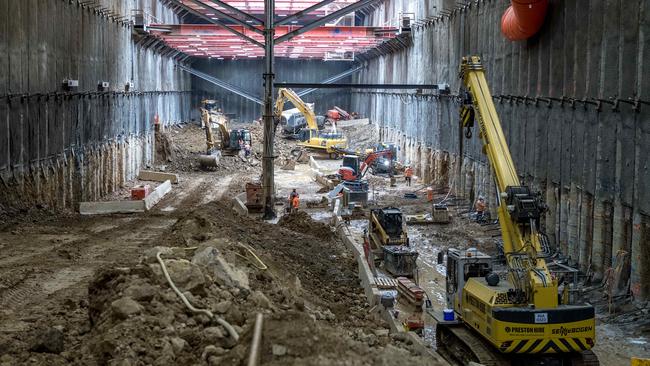 Cost overruns on projects including the Metro Tunnel have put the Budget under pressure. Picture: Jake Nowakowski