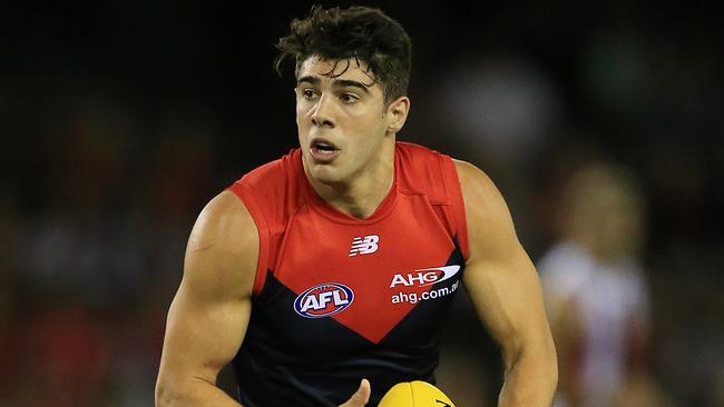Christian Petracca had a nearly day on debut for the Dees. Picture: Wayne Ludbey.