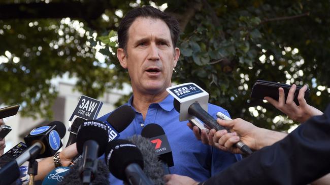Cricket Australia's CEO James Sutherland speaks after the team was caught ball tampering.