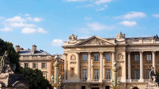 Exterior of Hotel de Crillon in Paris.