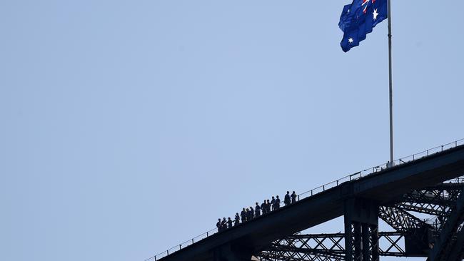 Join in on a bridge climb on the Sydney Harbour Bridge in Sydney. Picture: Bianca De Marchi