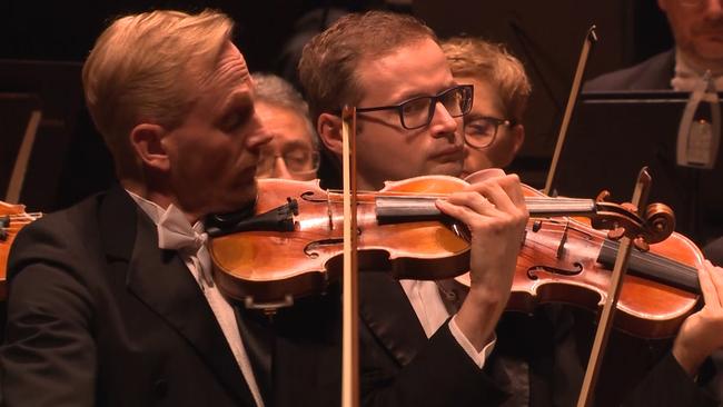 The Melbourne Symphony Orchestra on Monday, performing to an empty hall but a huge audience online.