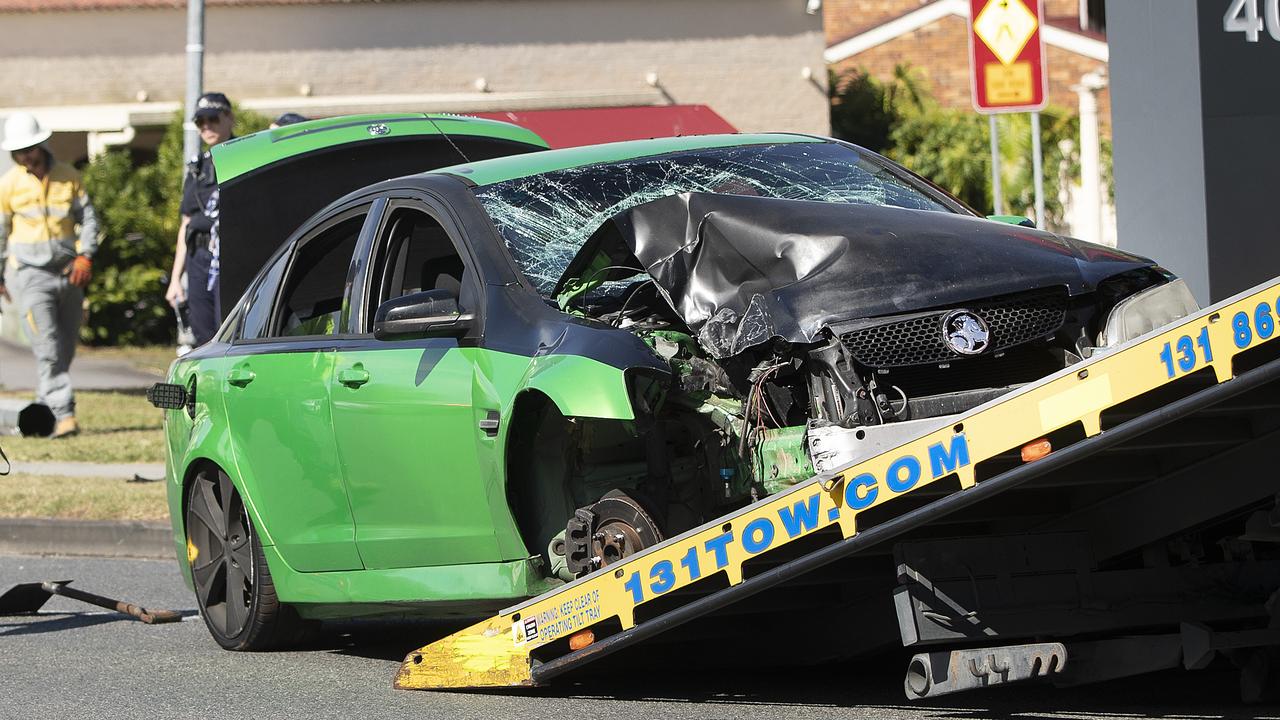 A 12-year-old boy is in a serious condition after a car mounted a kerb and hit him on his bike just after midday on Thursday in Macgregor. Picture: NIGEL HALLETT
