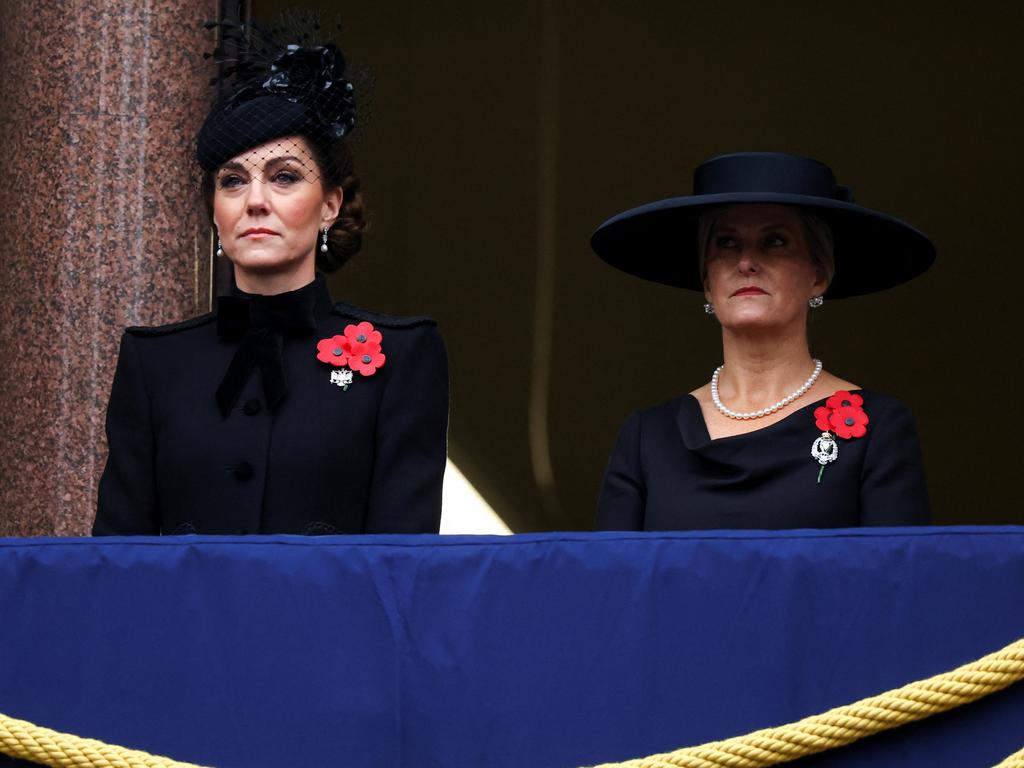 Kate stood alongside Sophie, the Duchess of Edinburgh at the Cenotaph. Picture: Toby Melville – WPA Pool/Getty Images