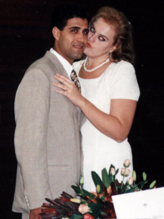 Tony Kellisar and Lana (Svetlana) Podgoyetsky on their wedding day in 1997. Picture: Supplied