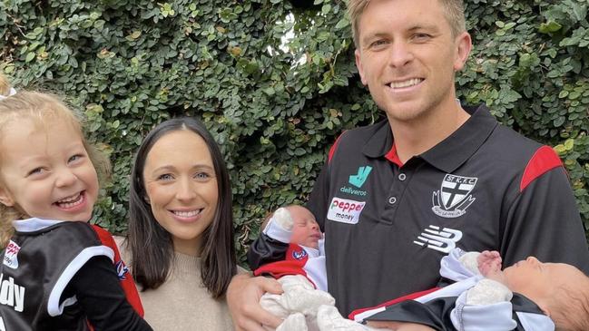 Seb and Marnie Ross, with daughter Charlotte and twin sons Vinny and Henley