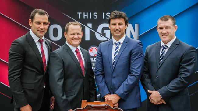 State of Origin 2016: Cameron Smith, Kevin Walters, Laurie Daley and Paul Gallen. Picture Craig Greenhill