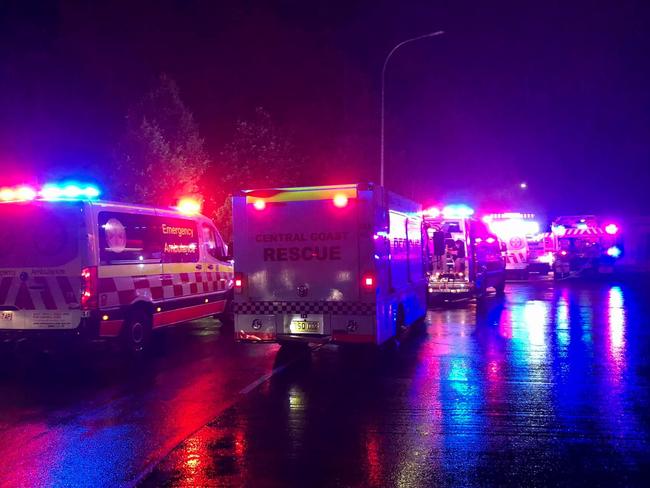 Car accident at Ourimbah interchange on Monday. Picture: Central Coast Rescue Squad