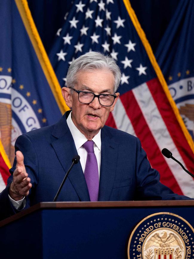 US Federal Reserve chair Jerome Powell. Picture: AFP