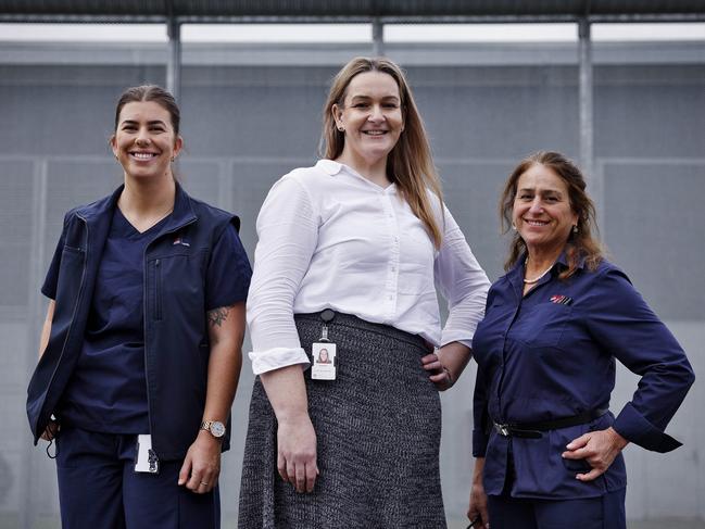 DAILY TELEGRAPH -  16.5.25Members of the ÃFlying Nurse SquadÃ pictured at the Hunter Correctional Centre in Cessnock where they treat inmates. L to R, Kaila, Amanda Chapman and Rhonda. Picture: Sam Ruttyn