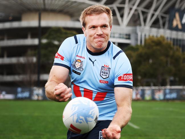 The Daily Telegraph. 8.7.2024 Jake Trbojevic.   Westpac NSW Blues players, Westpac NSW Blues squad media day ahead of State of Origin Game 3. Picture: Rohan Kelly
