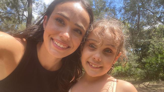 Mother Kayla Jack with her daughter Rylie, 7, who was seriously injured in a playground incident at Beaconsfield State School on January 30, 2023. Picture: Supplied to Daily Mercury.