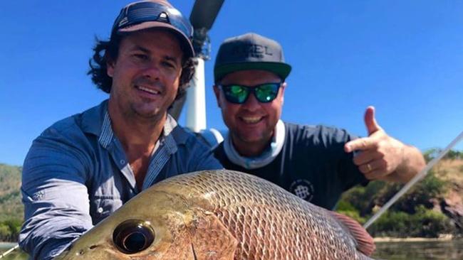 Chopper crash victim Troy Thomas with television and radio host Paul Worsteling in June 2018. Picture: Facebook