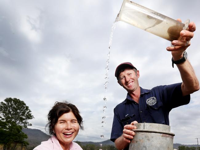 L to R, Kay and Dave Tommerup, on Tommerup's Dairy Farm which finally has some rain, Kerry, Wednesday 25th December 2019 - Photo Steve Pohlner