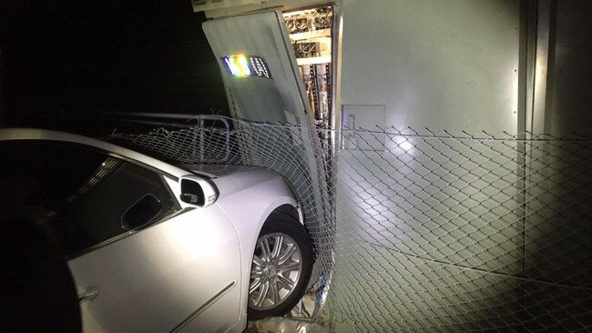 The white Honda was removed before crews began working to repair equipment. Picture: Twitter/Sydney Trains