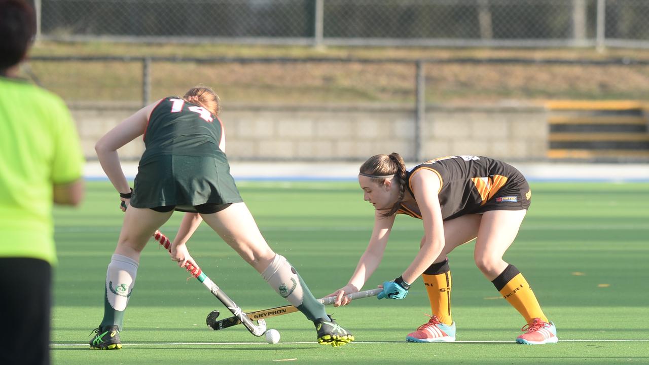 HOCKEY RHA Cup 2020 Div 1 Women: Frenchville Rovers' Amy Moffat with the ball