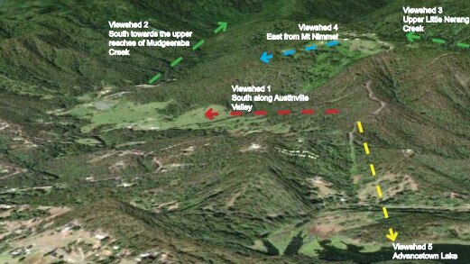 Some of the viewing points for the planned cableway in documents previously released by the council.