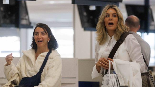 The Real Housewives of Sydney season two cast boarding a business class flight to Japan for filming. Dr Kate Evans (right). Picture: NCA NewsWire/David Swift.