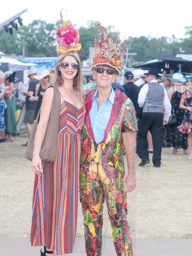 Having a ball at The Great Northern Darwin Cup at Fannie Bay Turf Club are Antonia von Hunoltstein and Bruce Riley. Picture: Glenn Campbell