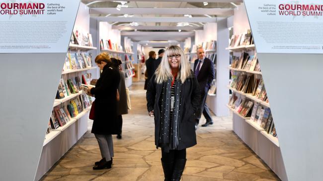 Self-published Tasmanian author Janice Sutton in Paris, where her award-winning book Garlic Feast was showcased in 2019. Picture: Supplied