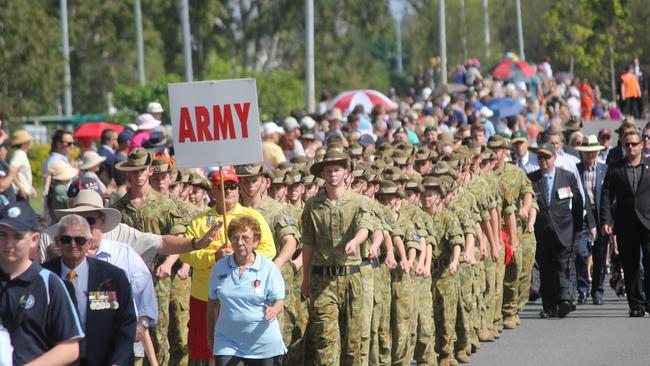 Soldiers past and present came together in Cleveland today to honor the fallen. Picture Andrea Macleod