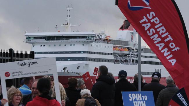 the Spirit of Tasmania arrives in Geelong. Picture: Mark Wilson